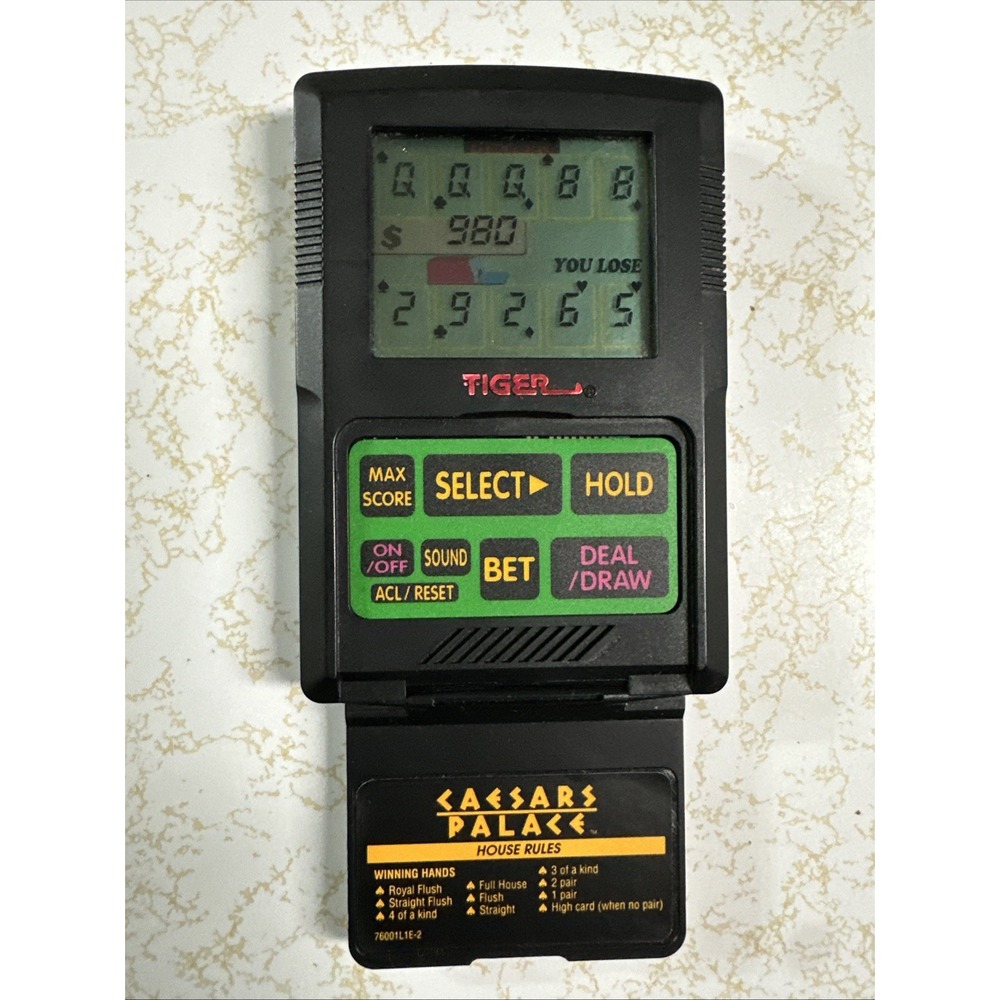 Caesars Palace Blackjack & Poker Game 1993 by Tiger - Handheld Electronic Works